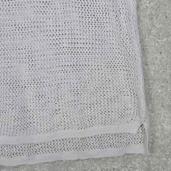J Jill Sweater Womens 2X White Short Sleeve Open Knit Linen Cotton Coastal Beach - Picture 2 of 11